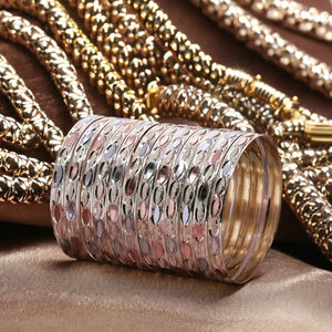 ขายส่งกำไลชุบ3โทน, กำไลแฟชั่นที่กำหนดเอง, เครื่องประดับหลากสี, เครื่องประดับทันสมัย3โทน, กำไลข้อมือสามสี - Product Image 4