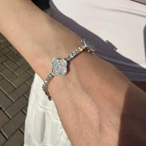 925 <b>Silver</b> Moissanite Round Cut Bracelet Pave Setting Tennis <b>Link</b> Luxury Women's Everyday Wear - Product Image 6