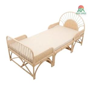 Cuna de Ratán Nhat Minh, Color Natural, Diseño Tropical, Cama para Bebé de 0 a 3 Años, Muebles Infantiles - Product Image 1