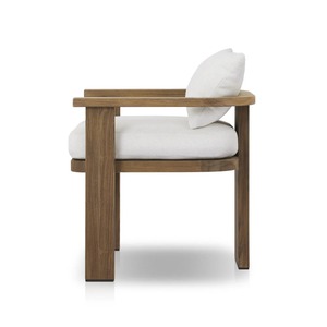 Sillón de Madera de Teca Premium con Cojín Tapizado Suave, Elegante Sillón Minimalista para Muebles de Hotel y Resort - Product Image 4
