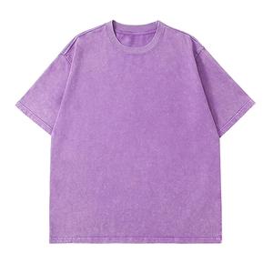 Camiseta Vintage Personalizada de Algodón Peinado con Lavado Ácido, Cuello Acanalado, Hombros Caídos, Estilo Oversize, para Hombre - Product Image 5