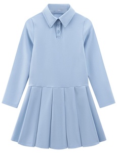 Robe polo à manches longues sur mesure, robe plissée, robe d'écolière, design personnalisé, uniformes scolaires - Product Image 2