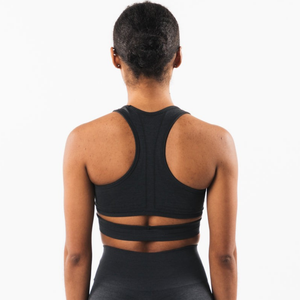 Sujetador Deportivo Negro con Cuello en V para Mujer, Sujetador Deportivo Elástico para Entrenamiento, Running, Yoga, Ropa Deportiva, Ropa de Gimnasio - Product Image 2