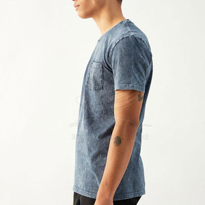 T-shirts pour hommes de qualité supérieure, style délavé à l'acide, logo personnalisé, 100% coton respirant, vente en gros, col rond, coupe classique, HAWK - Product Image 2