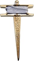 Ensemble d'outils maçonniques de taille standard, doré, brodé, en similicuir avec intérieur en velours noir, outils légers pour francs-maçons