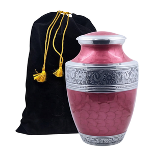 Urna Funeraria de Aluminio para Adultos, con Hermosa Banda Grabada, Estilo Europeo, Capacidad de 200 Pulgadas Cúbicas, Bolsa de Terciopelo Morado para Cenizas Humanas - Product Image 6
