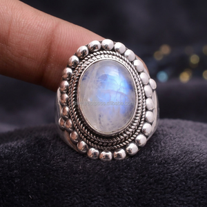 Wholesale 925 Sterling Silver <b>Rainbow</b> Moonstone Ring Classic Fashion Jewelry for Wedding Engagement & Party New Arrival trendy - Product Image 3