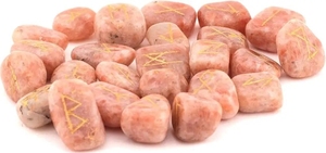 Juego de Letras de Piedra del Sol Pulida, Piedra Energética Natural Wicca, Adivinación, Intuición, Reiki, Meditación, Protección, Vikinga - Product Image 5