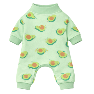 ชุดนอนสุนัขแบบชุดหมีพิมพ์ลายอะโวคาโด ผ้านุ่มยืดหยุ่น ชุดนอนสัตว์เลี้ยง ระบายอากาศได้ดี ใส่สบายทุกฤดู สำหรับสุนัขขนาดเล็กถึงขนาดกลาง ใช้ในบ้าน - Product Image 5