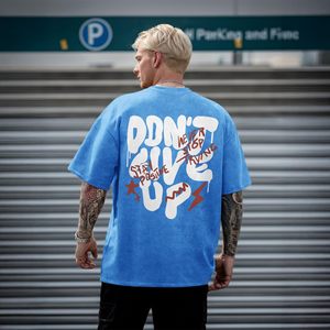 เสื้อยืดคอกลมโอเวอร์ไซส์ผ้าฝ้าย 240 กรัม พิมพ์ลายแบบสั่งทำพิเศษ ล้างสีแบบ Stone Washed และ Acid Washed สำหรับทั้งชายและหญิง ขายส่ง - Product Image 2