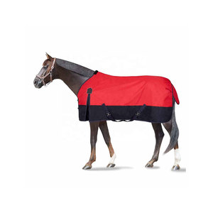 <b>Red</b> And Nylon Horse Rug With Adjustable Straps For Outdoor Use - Product Image 1