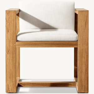 Fauteuil individuel pour s'asseoir en extérieur et profiter du paysage. Chaise en teck massif au style moderne. - Product Image 1