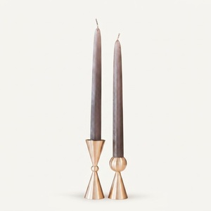 Elegant Minimalist Solid <b>Brass</b> Taper Candle Holders Set Geometric Gold <b>Candlestick</b> Stand For Luxury Wedding Table Centerpiece - Product Image 1