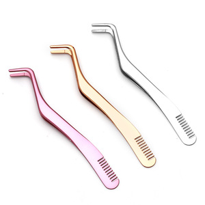 Pince à épiler applicatrice de cils en acier inoxydable, peigne de précision de 10 mm de longueur, pointe lisse pour l'épilation des sourcils, accessoires et outils - Product Image 1