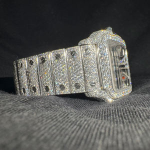 Reloj de Cuarzo Personalizado Estilo Hip Hop 2026, con Diamantes y Moissanita, Correa de Acero Inoxidable, Estilo Antiguo para Negocios, Resistente al Agua, para EE. UU. y Reino Unido - Product Image 1