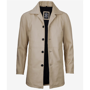 Chaqueta de Motero Unisex de Piel de Vacuno con Efecto Desgastado, Personalizable, de Alta Calidad, con Cuello Alto de Lana y Logotipo Frontal Personalizable, Estilo Urbano - Product Image 1