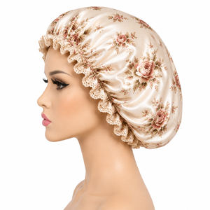 Bonnet de nuit en satin Loviaal pour femme, bleu, réglable, élastique, protection des cheveux, usage domestique décontracté, printemps-été, 54-56 cm - Product Image 3