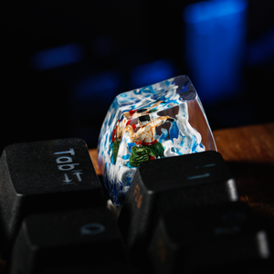 <b>Keycaps</b> Mystical Forest <b>Artisan</b>, Custom <b>Artisan</b> <b>Keycaps</b>, <b>Keycaps</b> Anime Cute, Green <b>Keycaps</b>, <b>Keycaps</b> Set, Wooden <b>Keycaps</b> - Product Image 1