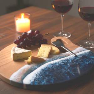 Planche de service multifonctionnelle en résine Art Déco Blue Horizon pour mariage - Product Image 2