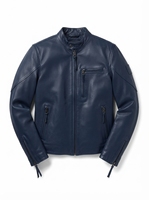 Jaket Kulit Asli Pria untuk Berkendara Motor, Motif Kamuflase, Kerah Tegak, Slim Fit, Tahan Air, Anti Angin, Bernapas, dengan Ritsleting, Grosir