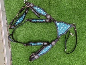 Patch en forme de cœur pour la confection de harnais de selle western en cuir, collier de poitrine et ensemble de harnais pour chevaux, durable, confortable, vintage - Product Image 1