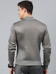 Men's Solid Color Zipper Closure <b>Racer</b> <b>Jacket</b> Breathable Knitted Polyester Casual Stand Collar Slim Fit Spring Wear - Product Image 5