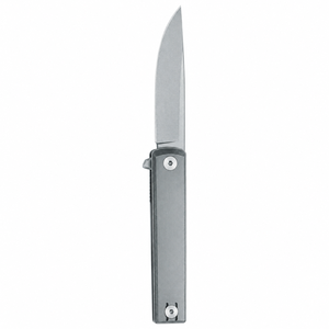 Silver Gray Slim Folding <b>Pocket</b> Knives with Straight Metal Handle Pointed Blade and Pivot <b>Screws</b> for Everyday Utility Use Tool - Product Image 3