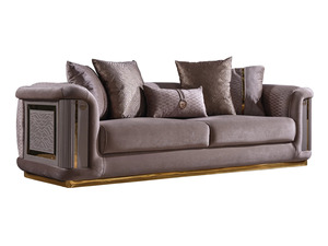 Luxury Solid Teak Wood <b>Sofa</b> Set Modern Glam Velvet 3 2 1 1 Seater <b>Gold</b> Inlay <b>Sofa</b> Coffee Table Villa Living Room Furniture - Product Image 2