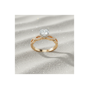 Bague de fiançailles vintage Infinity Stonewels plaquée or |   Diamant de laboratoire pour un style luxueux certifié - Product Image 1