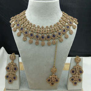 Jewelemarket Designer <b>Crystal</b> Stone Choker Necklace <b>Set</b> 10575548DBL Fashion Jewelry for Women - Product Image 4