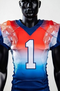 Uniforme de football américain pour homme, léger, respirant, à manches courtes, personnalisé, grande taille, haute qualité, 100% polyester, couleur unie - Product Image 4