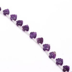 Cuentas de Amatista Púrpura Natural en Forma de Hoja, Talladas a Mano, para Joyería, 10-11MM, Cuentas de Amatista Natural de 8 Pulgadas - Product Image 4