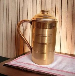 Copper <b>jug</b> set for elegant artistic dining atmosphere water serving metal set with glasses durable reusable kitchen dining <b>drink</b> - Product Image 6