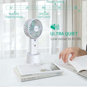 "Rechargeable Portable Handheld Fan with Power Bank & <b>Humidifying</b> Function-5-20 Hour Work Time & 3 Speeds" - Product Image 4