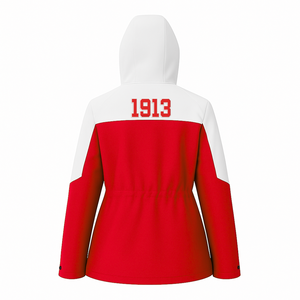 Delta |   Sigma |   Chaqueta Impermeable con Capucha para Mujer Theta Sorority, Chaqueta Deportiva de Tela Suave, Impermeable, Artículos Griegos - Product Image 3