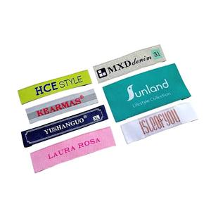 Etiqueta tejida de algodón satinado mate personalizada, de corte recto, tipo damasco, con borde cortado a láser y doblado, para prendas de vestir, la más vendida - Product Image 6