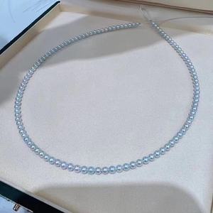 สร้อยคอและสร้อยข้อมือไข่มุกอะโกย่าน้ำจืดสองชั้น ดีไซน์ทันสมัย ใช้เป็นเข็มขัดได้ - Product Image 1