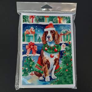 Whimsical Welsh Springer Spaniel Christmas Greeting Cards Pack of 8 A7 Size <b>5x7</b> Blank Note Cards with <b>Envelopes</b> - Product Image 3