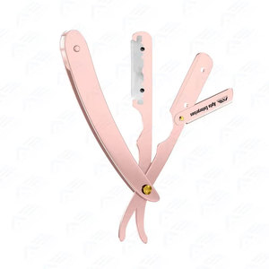 Rasoir à lame fixe finition satinée, fabriqué en acier inoxydable de haute qualité, rasoir droit professionnel pour barbier - Product Image 6