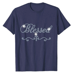 เสื้อยืดผู้หญิงพลอยเทียมติดโลโก้แบบกำหนดเองใหม่ - Product Image 2