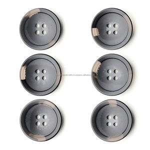 กระดุมรูปเขาควายแท้ไม่มีกระดุมทรงกลมไม่มีกระดุมสำหรับเสื้อผ้า - Product Image 1