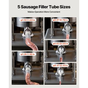 Insaccatrice Manuale a Doppia Velocità 22 LBS/10 L in Acciaio Inossidabile, Macchina Verticale per Riempimento di Carne con Funzione per Insaccare Salsicce e Carne - Product Image 5
