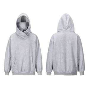 Pull à capuche tendance pour homme, 100 % coton, polaire technique, anti-plis, coupe oversize, avec masque intégré, idéal pour l'extérieur en hiver - Product Image 1