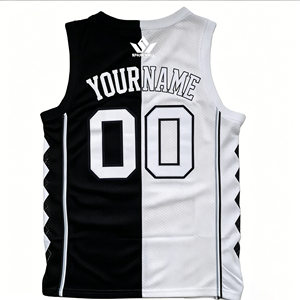 Camiseta de Baloncesto Personalizada SPARKWELL Azul y Blanca, Unisex, Sin Mangas, de Malla Sublimada, Transpirable, de Poliéster, Uniforme Deportivo para Equipos Adultos - Product Image 4