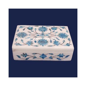 Dernière production de boîtes en marbre d'incrustation de nacre faites à la main pour les cadeaux de bébé nouveau-né Boîtes à bijoux d'incrustation de nacre - Product Image 4