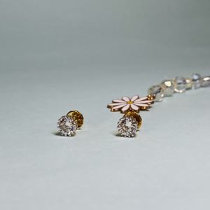 Pendientes de Diamantes Naturales Certificados de 1.0 CT con Corte Brillante, Oro Sólido de 18K, Unisex, para Compromiso, Boda, Regalo de Lujo - Product Image 1