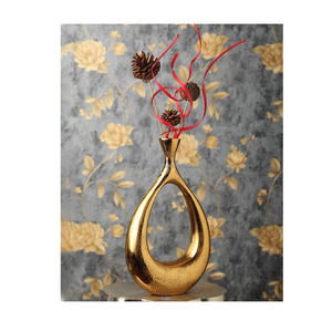 Florero de Metal de lujo hecho a mano moderno pulido oro plata cobre acabado elegante acento para el hogar Oficina boda decoración - Product Image 5