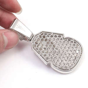 Colgante de Hip Hop con Forma de Faraón Egipcio y Animal, Plata 925, Diamantes Cultivados en Laboratorio, Joyería Unisex - Product Image 4