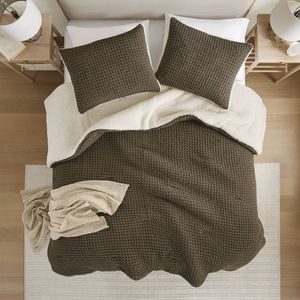 Waffle Knit Chenille <b>Comforter</b> Set for Twin Size <b>Bed</b> Premium Soft and Cozy Bedding - Product Image 6