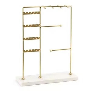 Support à bijoux en métal élégant, présentoir décoratif pour colliers, boucles d'oreilles, bracelets, bagues, pour la maison et la coiffeuse, rangement et exposition - Product Image 4